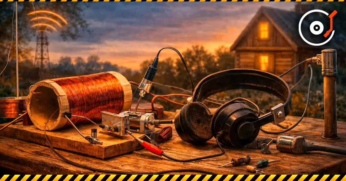 Radio sencilla hecha en casa — Cómo construir un receptor de radio sin baterías